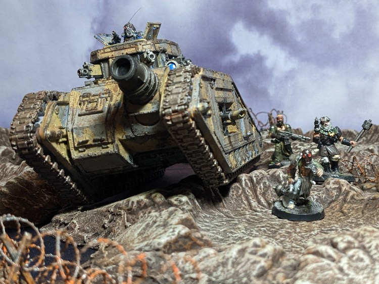 Siege of Vraks - Renegade Malcador Defender advances through no-man's land.